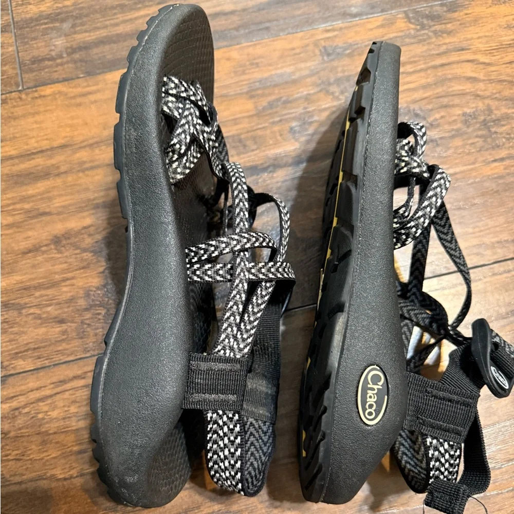 Chaco Black and Gray Strappy Sandals